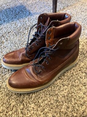 Women’s Brown Leather Lace-Up Work Boots